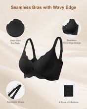 Load image into Gallery viewer, Cevapro Jelly Bras for Women, Wireless Push Up Bra Seamless Full Coverage Bralettes Comfortable No Underwire Tshirt Bra