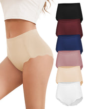 Load image into Gallery viewer, Cevapro Womens Underwear Seamless High Waisted Briefs No Show Full Coverage Wave Edge Ladies Panties 6 Pack
